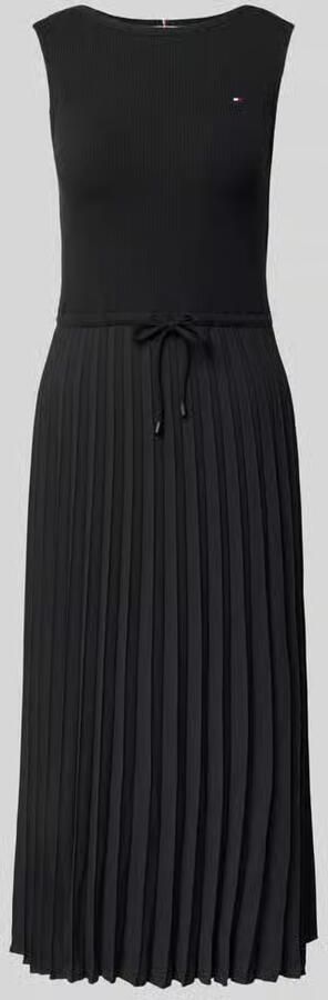 Tommy Hilfiger slim fit midi-jurk van viscosemix - Foto 2