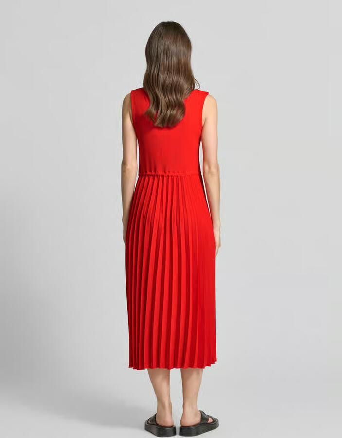 Tommy Hilfiger slim fit midi-jurk van viscosemix - Foto 3