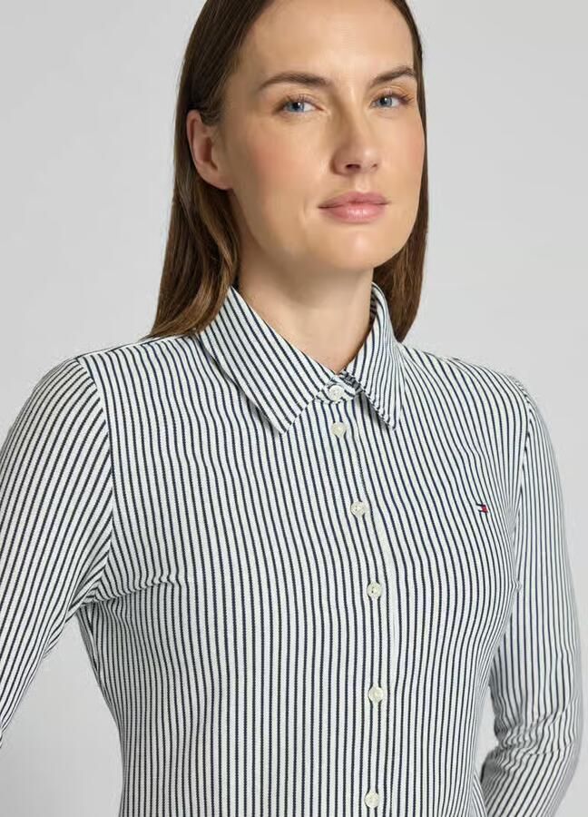Tommy Hilfiger Slim fit overhemdblouse van katoenmix - Foto 2