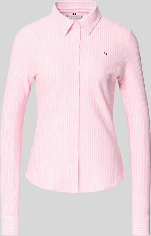 Tommy Hilfiger Shaped fit overhemdblouse van katoenmix