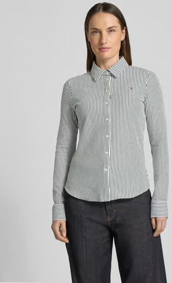 Tommy Hilfiger Slim Fit overhemdblouse van katoenmix - Foto 4