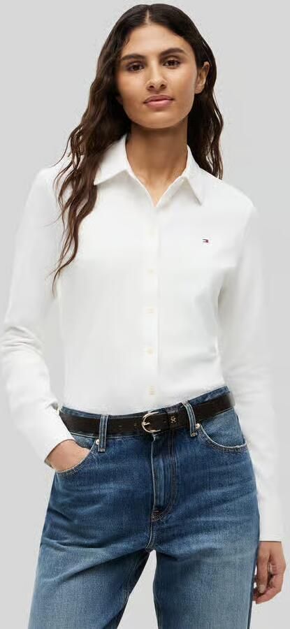 Tommy Hilfiger Poloshirt 1985 SLIM PIQUE BTN DOWN LS met polokraag en label - Foto 3