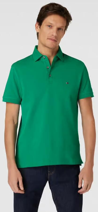 Tommy Hilfiger Poloshirt 1985 SLIM POLO met piquéstructuur en borduursel gemêleerd casual slim fit katoenmix polokraag - Foto 11
