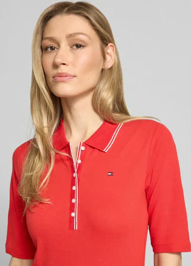 Tommy Hilfiger slim fit poloshirt van lyocellmix
