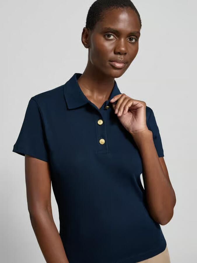 TOMMY HILFIGER Dames Tops & T-shirts Gold Button Slim Donkerblauw - Foto 8