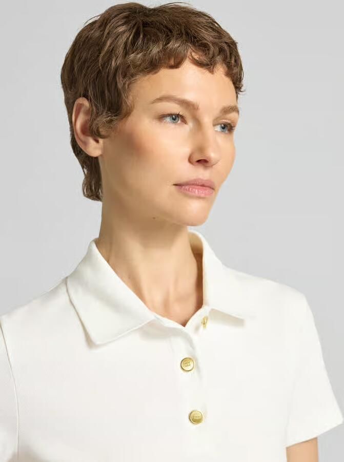 TOMMY HILFIGER Dames Tops & T-shirts Gold Button Slim Wit - Foto 5