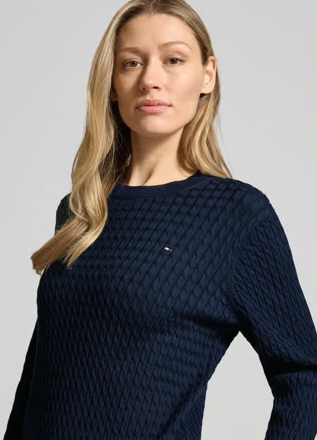 Tommy Hilfiger Trui met ronde hals CO CABLE C-NK LS SWEATER