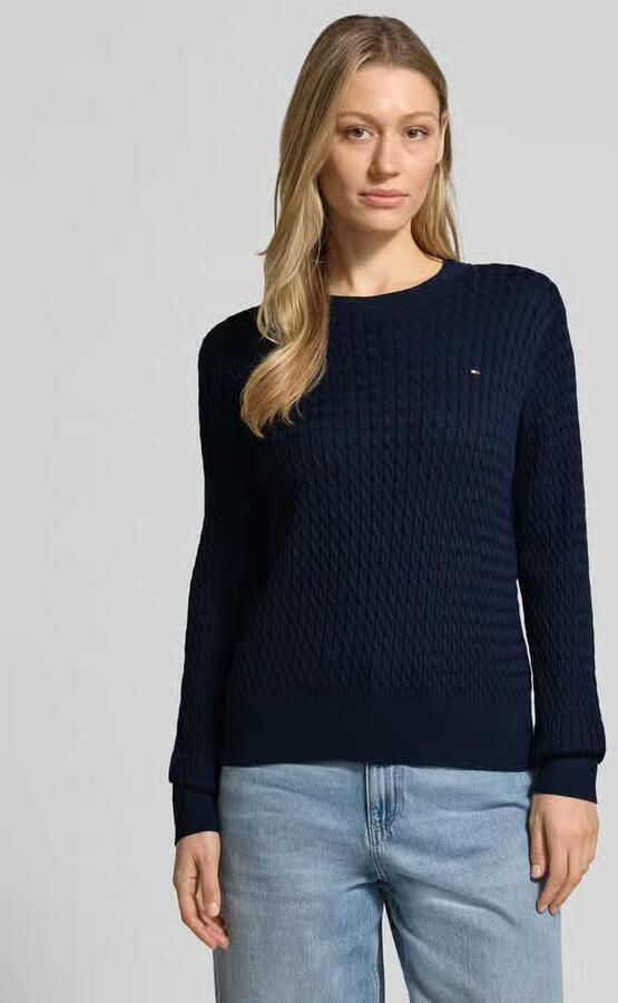 Tommy Hilfiger Trui met ronde hals CO CABLE C-NK LS SWEATER - Foto 3