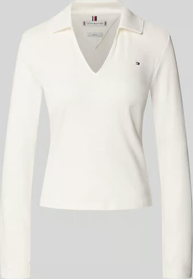 Tommy Hilfiger Slim fit shirt met lange mouwen van puur katoen met polokraag - Foto 2