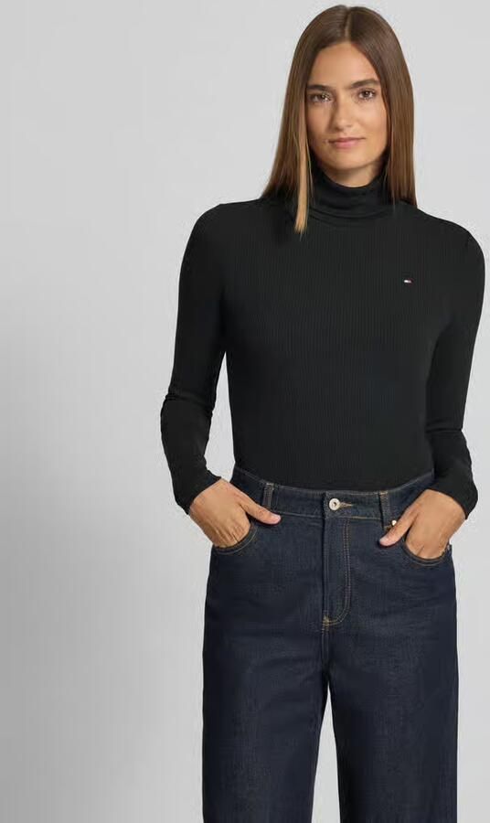 Tommy Hilfiger Shirt met lange mouwen SLIM 5X2 RIB ROLL-NK LS in een geribde structuur - Foto 13