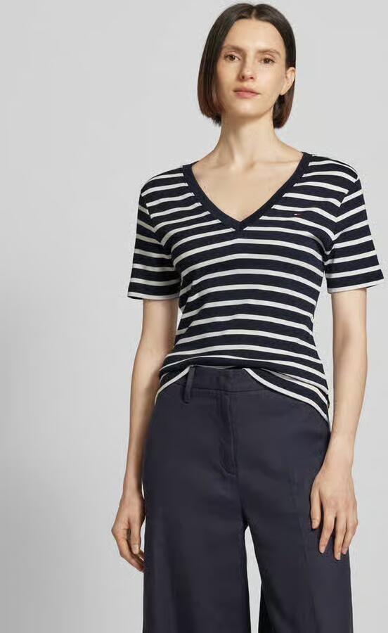 Tommy Hilfiger Slim fit T-shirt met logostitching model 'CODY' - Foto 8