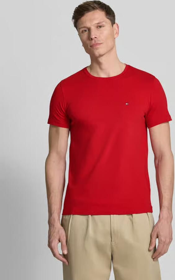 Tommy Hilfiger Slim fit T-shirt van een mix van katoen en elastaan - Foto 16