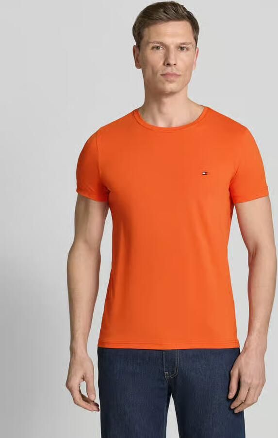 Tommy Hilfiger Slim fit T-shirt met logostitching - Foto 3