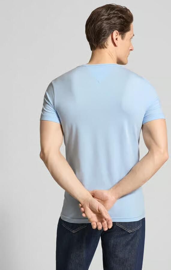 Tommy Hilfiger Slim fit T-shirt van een mix van katoen en elastaan - Foto 3