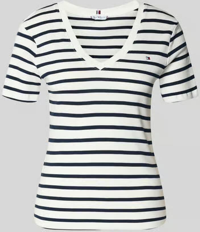 TOMMY HILFIGER Dames Tops & T-shirts Slim Cody V-nk Wit - Foto 6
