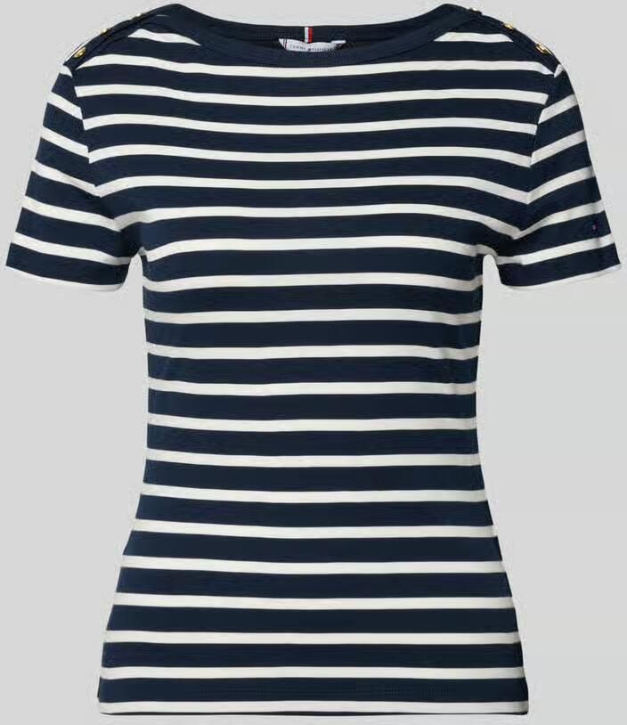 TOMMY HILFIGER Dames Tops & T-shirts Gold Button Slim Ss Tee Multi