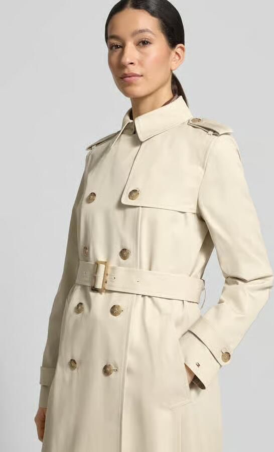 Tommy Hilfiger slim fit trenchcoat van puur katoen
