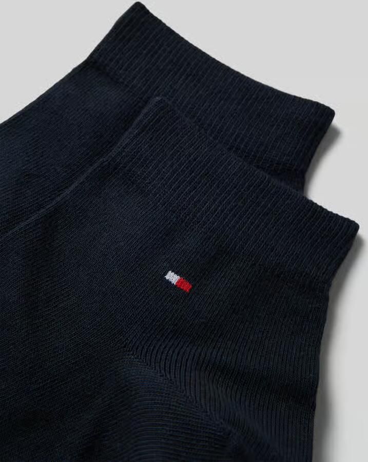 Tommy Hilfiger Sneakersokken met labeldetail in een set van 2 paar model '2ER QUARTER'