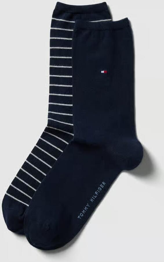 Tommy Hilfiger Sokken TH WOMEN SOCK 2P SMALL STRIPE met smalle ribboord gemêleerd gestreept (2 paar) - Foto 3
