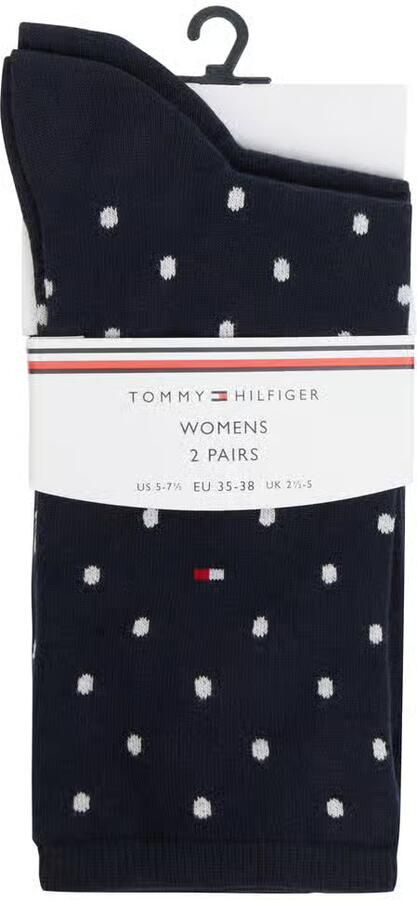 Tommy Hilfiger Sokken TH WOMEN SOCK DOT met fijn ribborde en logo-borduursel (2 paar) - Foto 3