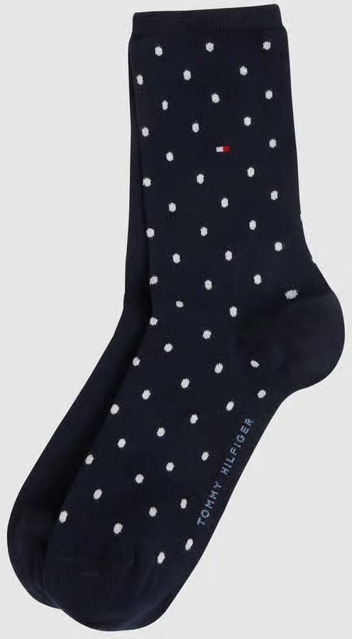 Tommy Hilfiger Sokken TH WOMEN SOCK DOT met fijn ribborde en logo-borduursel (2 paar) - Foto 2