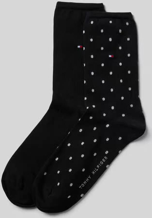 Tommy Hilfiger Sokken TH WOMEN SOCK DOT met fijn ribborde en logo-borduursel (2 paar) - Foto 5