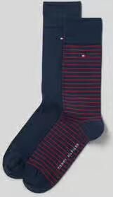 Tommy Hilfiger gestreepte sokken donkerblauw rood (set van 2) - Foto 5