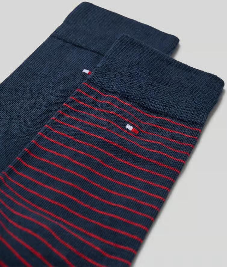 Tommy Hilfiger gestreepte sokken set van 2 donkerblauw rood - Foto 2