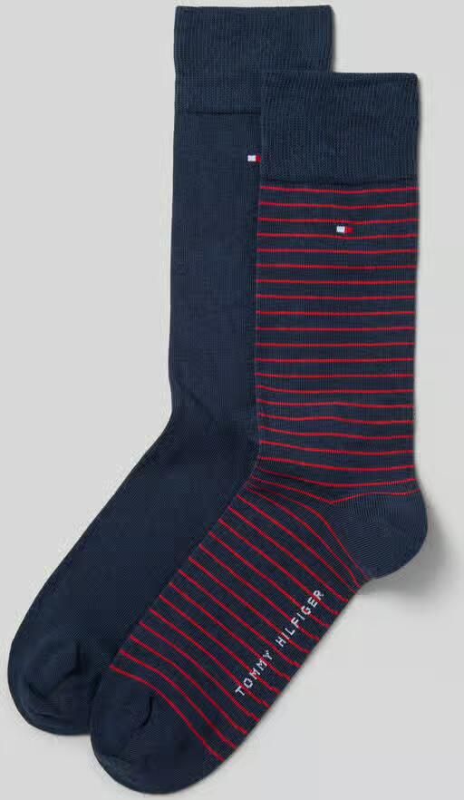 Tommy Hilfiger gestreepte sokken set van 2 donkerblauw rood - Foto 6