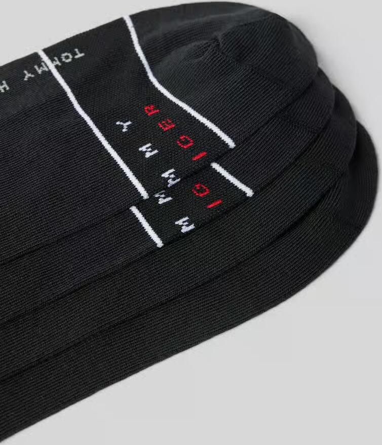 Tommy Hilfiger Sneakersokken met labelopschrift in een set van 4 paar