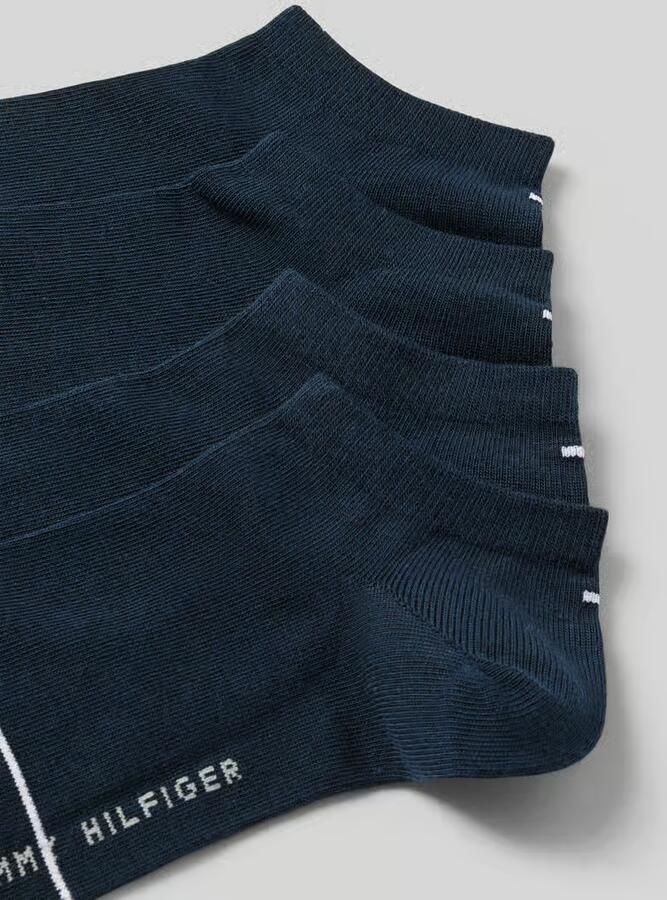 Tommy Hilfiger Sneakersokken met labelopschrift in een set van 4 paar