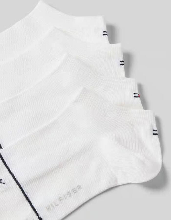 Tommy Hilfiger Sneakersokken met labelopschrift in een set van 4 paar