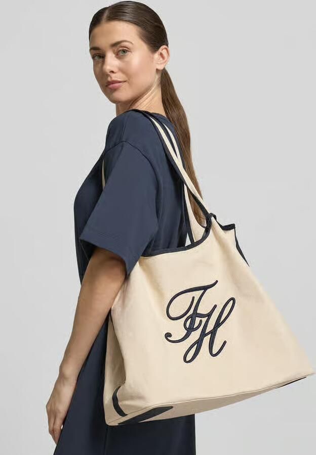 Tommy Hilfiger Strandtas van mix van katoen en linnen - Foto 3