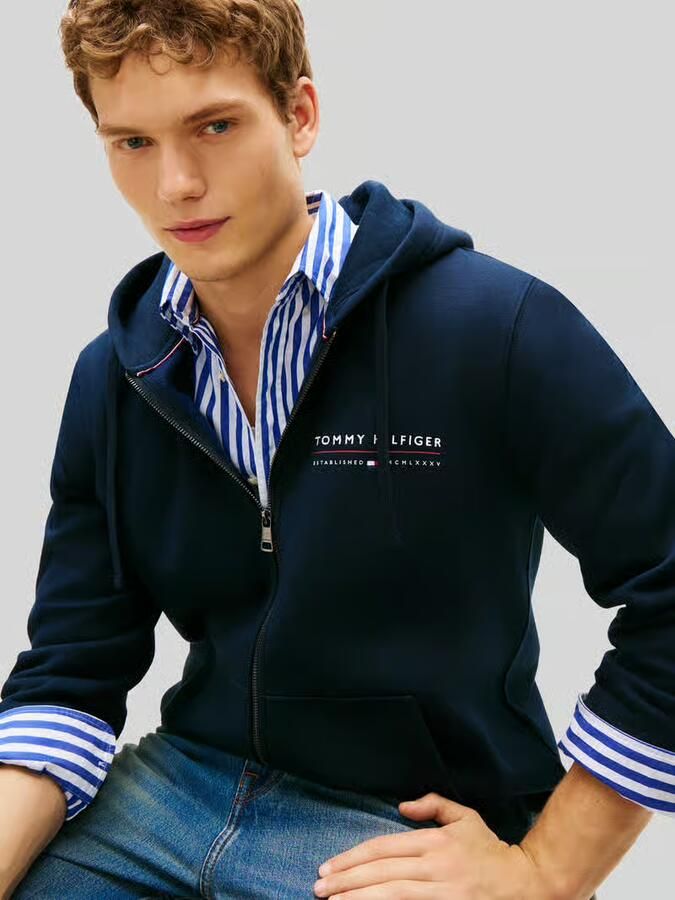 Tommy Hilfiger sweatjack met logodetail van puur katoen