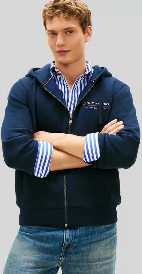 Tommy Hilfiger sweatjack met logodetail van puur katoen - Foto 3