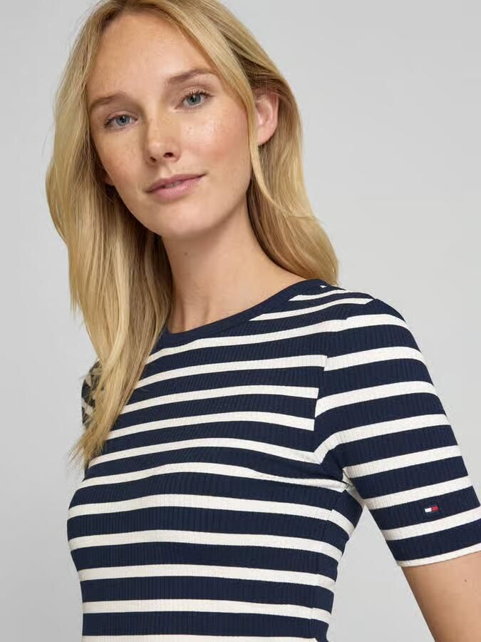Tommy Hilfiger Shirt met korte mouwen 5X2 RIB C-NK SS met ronde hals korte mouwen