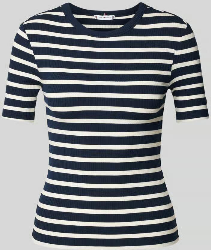Tommy Hilfiger Shirt met korte mouwen 5X2 RIB C-NK SS met ronde hals korte mouwen