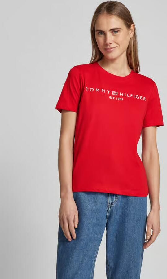 Tommy Hilfiger T-shirt REG CORP LOGO C-NK SS met een logo-opschrift - Foto 2