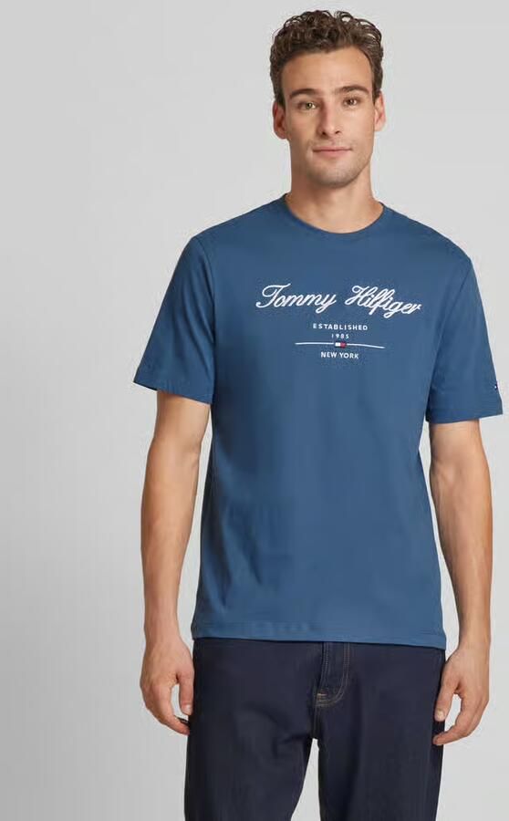 Tommy Hilfiger T-shirt SCRIPT LOGO TEE met opgestikt logo - Foto 5