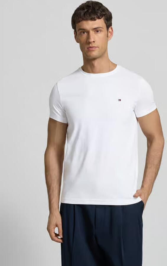 Tommy Hilfiger Heren Polo T-shirt Core Stretch Slim C-neck White Heren - Foto 8