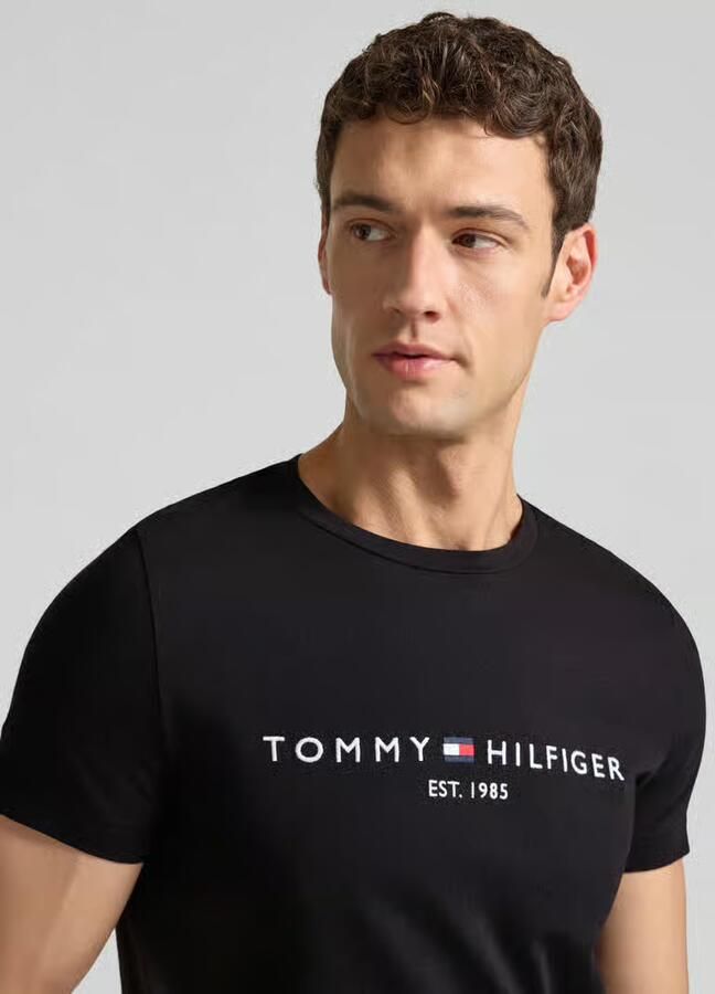 Tommy Hilfiger Zwart Print T-shirt Mannen Herfst Winter Black Heren - Foto 12