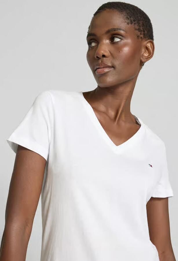 Tommy Hilfiger T-shirt van katoen met geborduurd logo