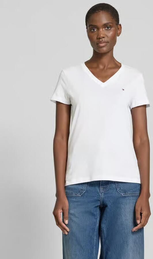 Tommy Hilfiger T-shirt van katoen met geborduurd logo - Foto 2