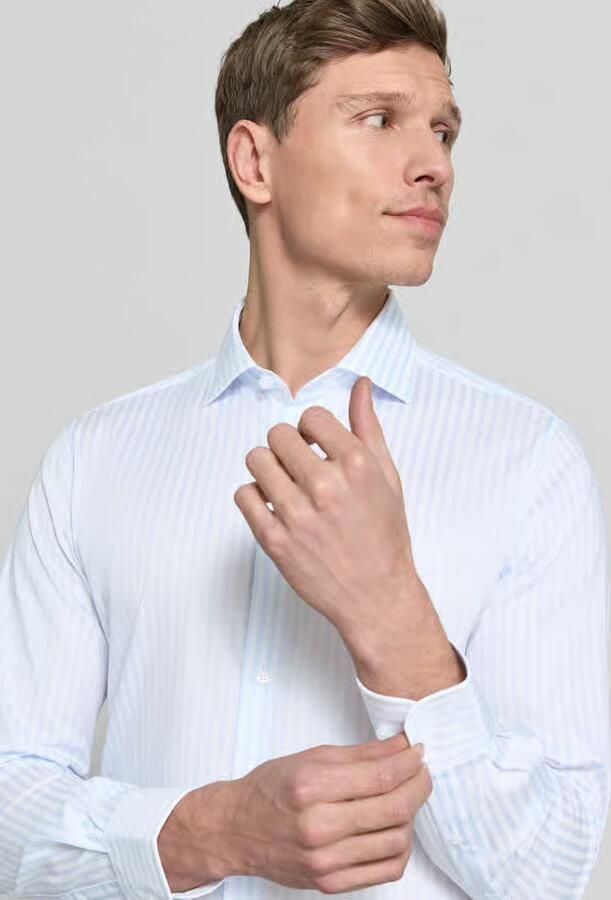 Tommy Hilfiger tailored fit zakelijk overhemd van katoenmix