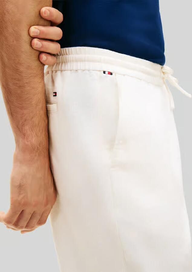 Tommy Hilfiger Tapered chino van linnenmix met trekkoord model 'HARLEM'