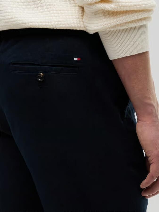Tommy Hilfiger Tapered chino van linnenmix met trekkoord model 'HARLEM'