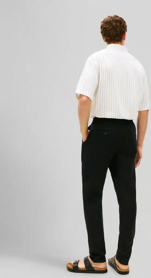 Tommy Hilfiger Tapered chino van linnenmix met trekkoord model 'HARLEM'
