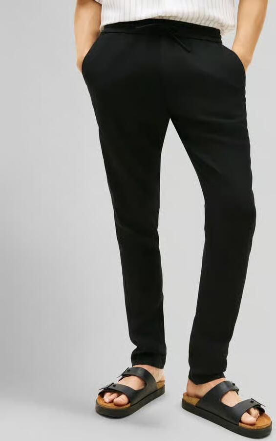 Tommy Hilfiger Tapered chino van linnenmix met trekkoord model 'HARLEM' - Foto 2
