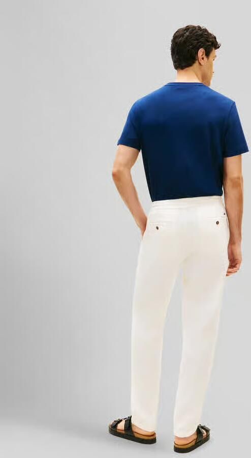 Tommy Hilfiger Tapered chino van linnenmix met trekkoord model 'HARLEM'