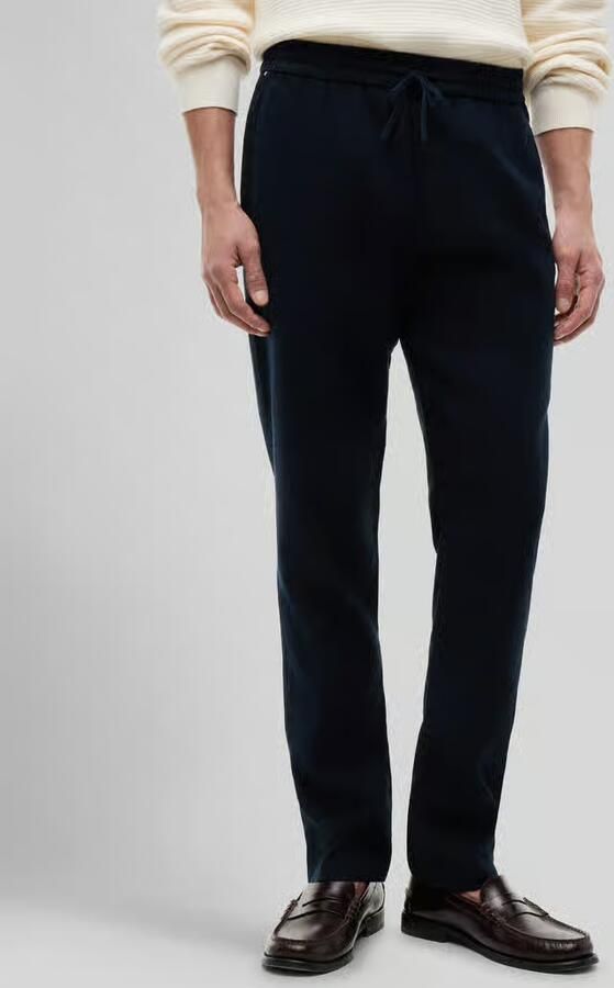 Tommy Hilfiger Tapered chino van linnenmix met trekkoord model 'HARLEM' - Foto 3